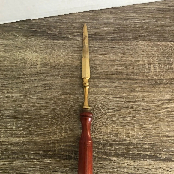 Vtg Brass and Wood Letter Opener - Picture 7 of 7